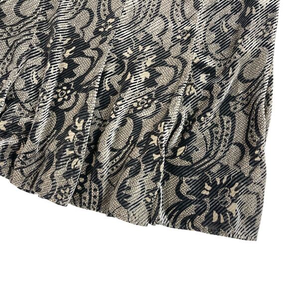 y2k Silk Midi Skirt Velvet Burnout Size 12 Black Silver Whimsigoth Office Siren - Picture 5 of 10